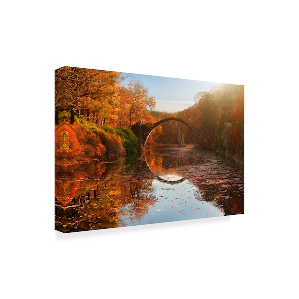 Daniel Rericha 'Autumn Lake' Canvas Art,16x24